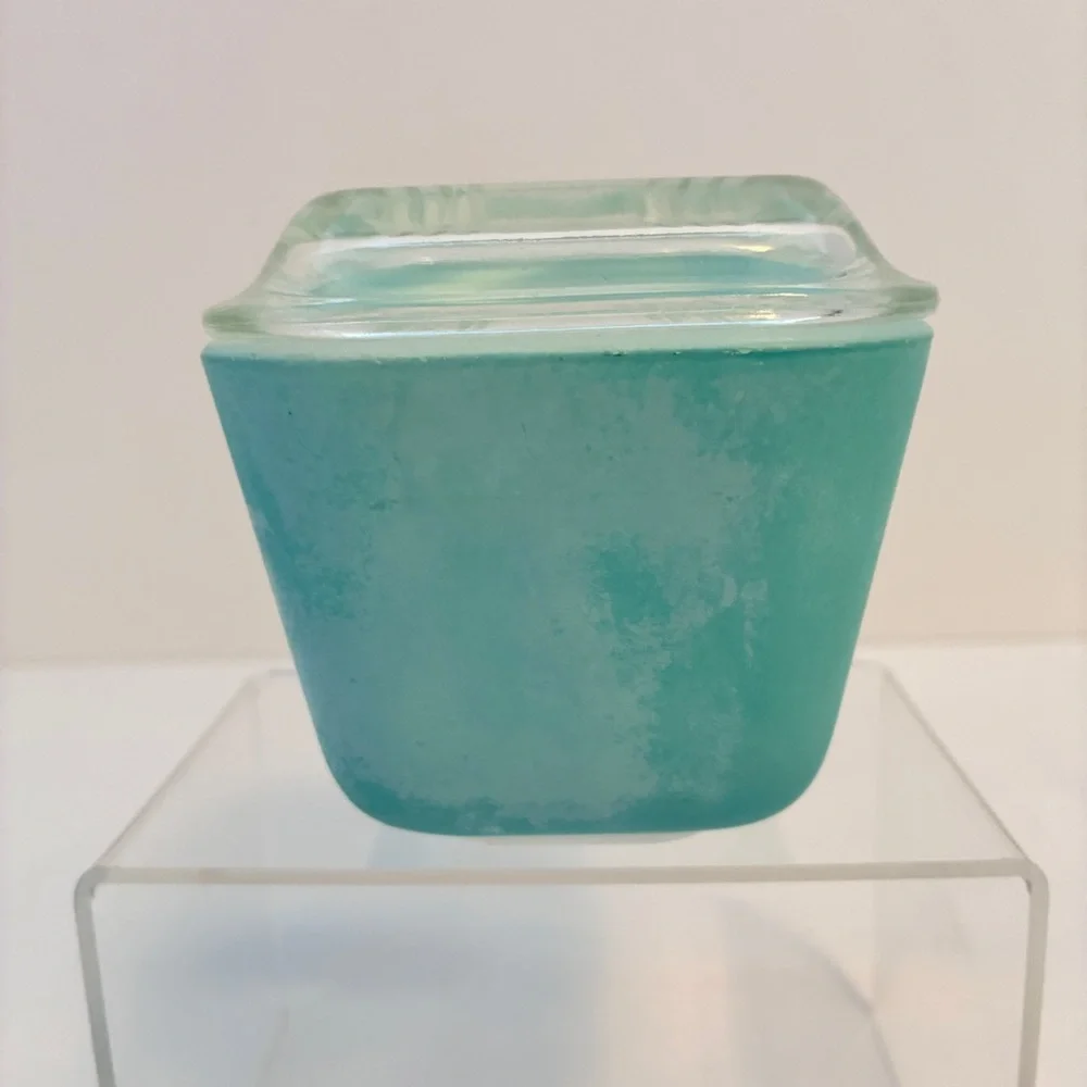 Pyrex Turquoise Refrigerator Dishes 0502/ 0501 With Lids Set of 3 Vintage